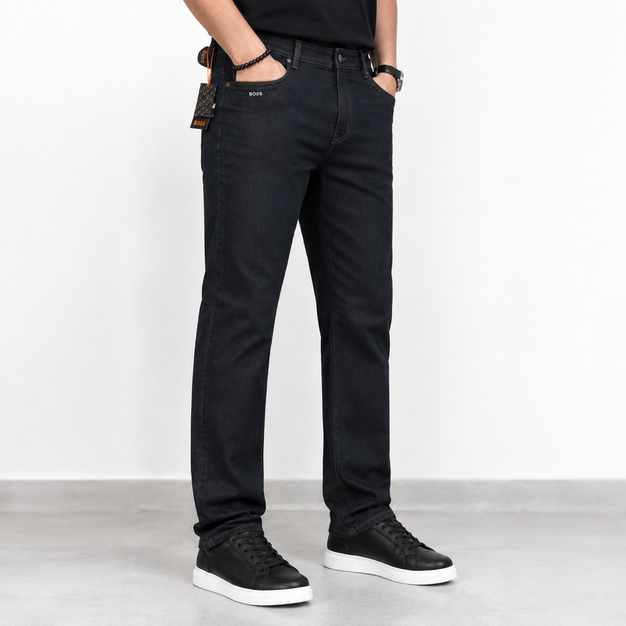 شلوار جین ذغالی مارک BOSS