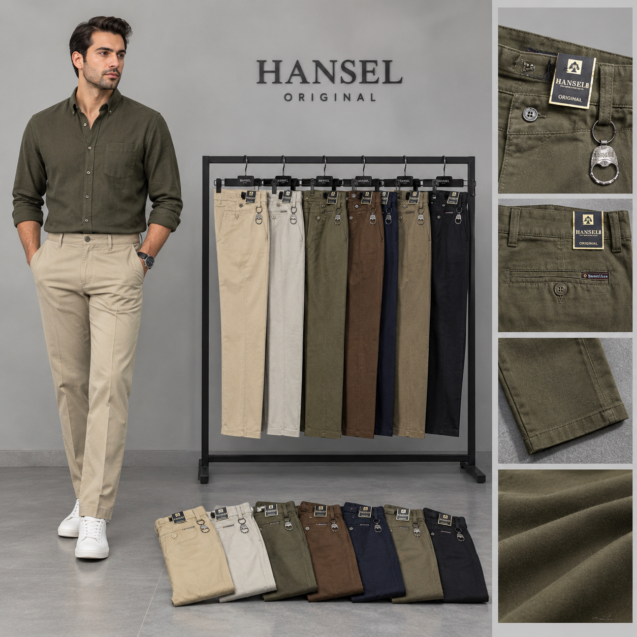 شلوار کتان برند هنسل HANSEL